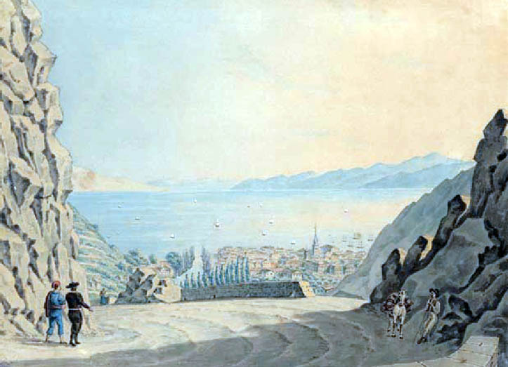 Christian von Maÿr: Pogled na Rijeku s Ugarskih, odnosno Banskih vrata 1832. godine
