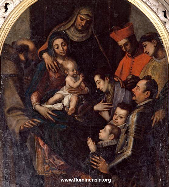 Stefano della Rovere sa sinovima na oltaru sv. Ane Trojne u trsatskoj bazilici. Sliku je izradio renesansni umjetnik Giovanni Pietro Telesphoro de Pomis